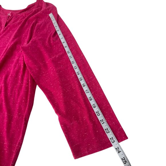 JMS Womens Plus Size 4X Pink Magenta Tunic Top With Fringe Tazzel Hem - Picture 7 of 12